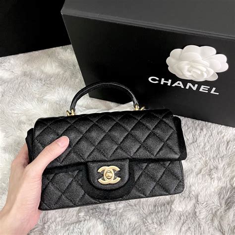 chanel mini top handle green|Chanel mini flap bags.